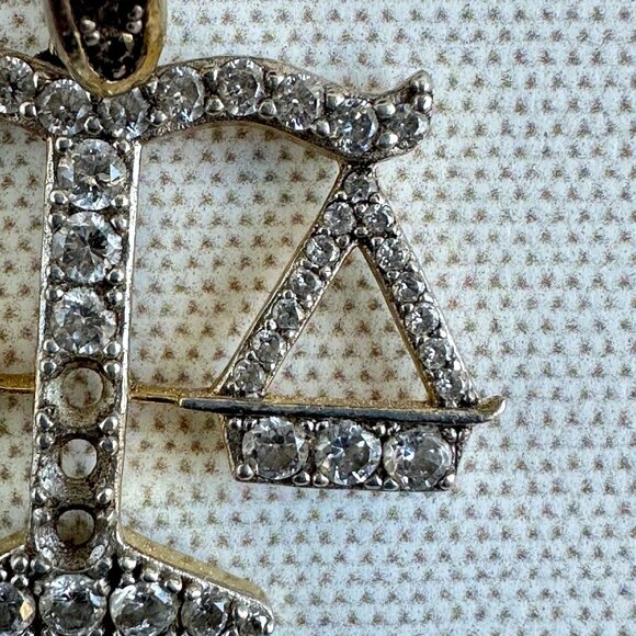 Sterling Silver Scales of Justice Pendant with Cubic Zirconia By Brumar 925 - Picture 7 of 8